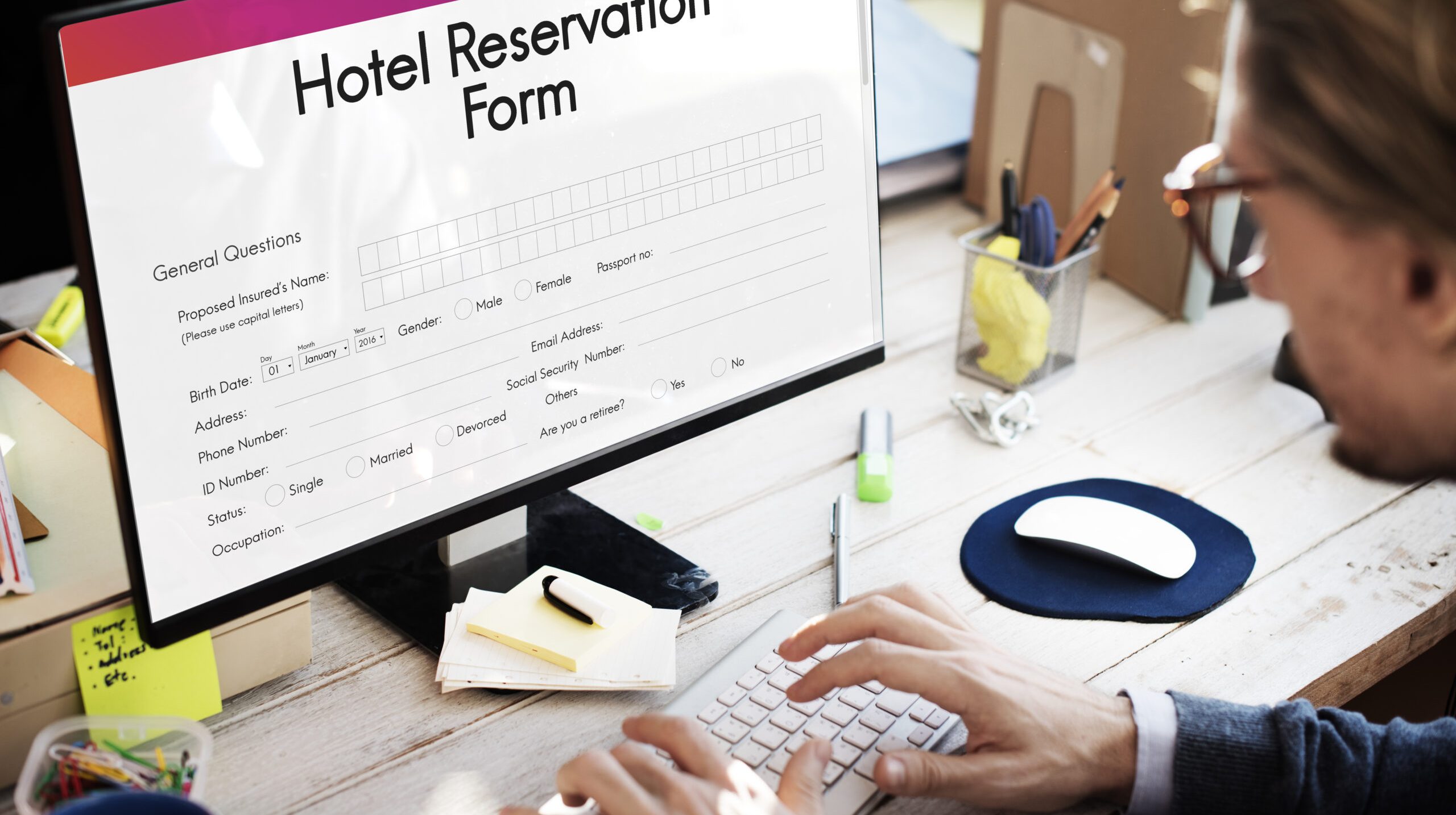 Hotel Booking Reservation Form Concept