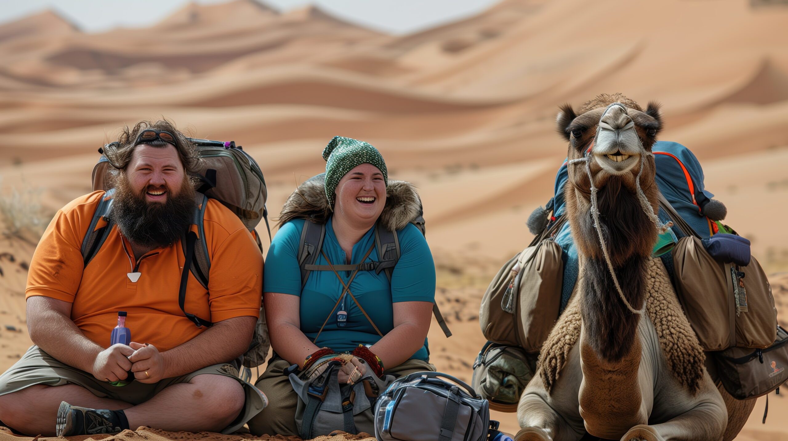 portrait-overweight-couple-traveling-world-together