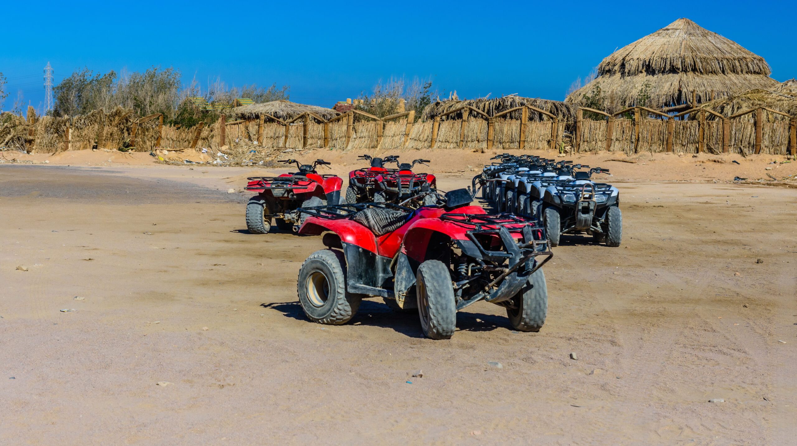 Quad bikes in Arabian desert not far from Hurghada city, Egypt