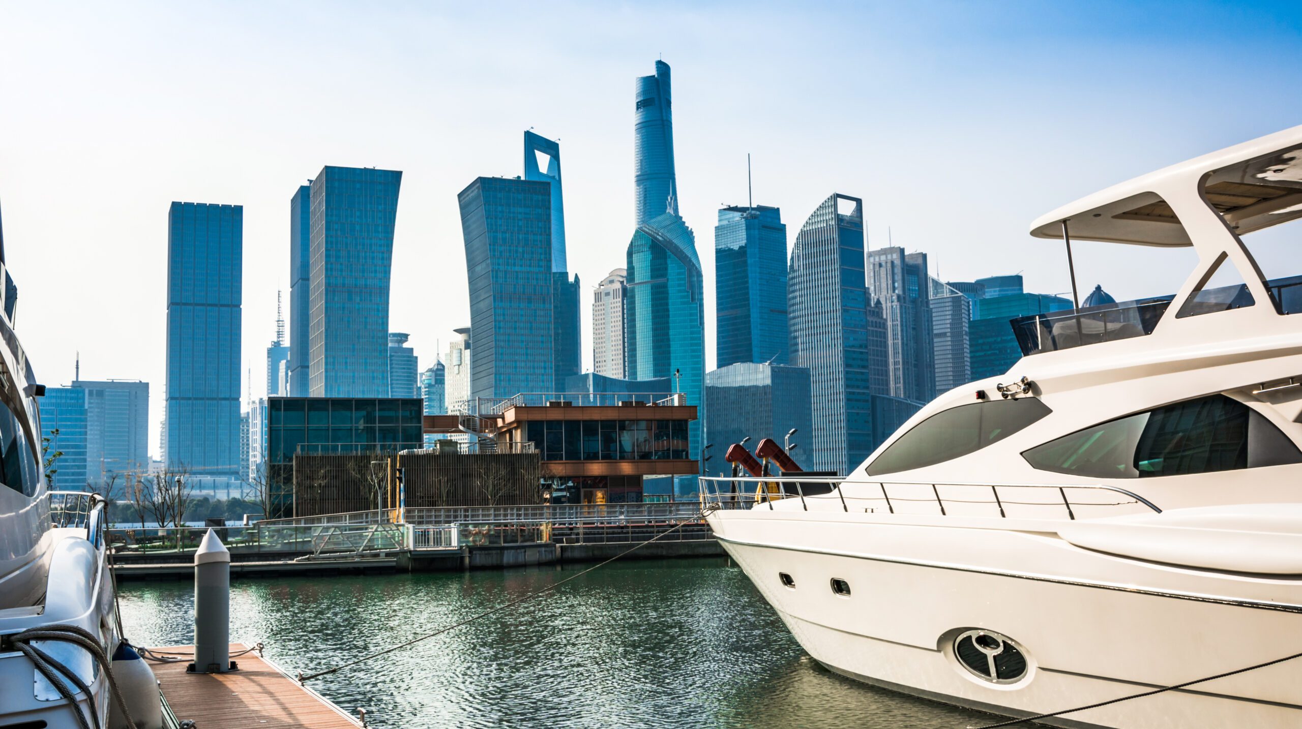 Shanghai skyline in sunny day, China