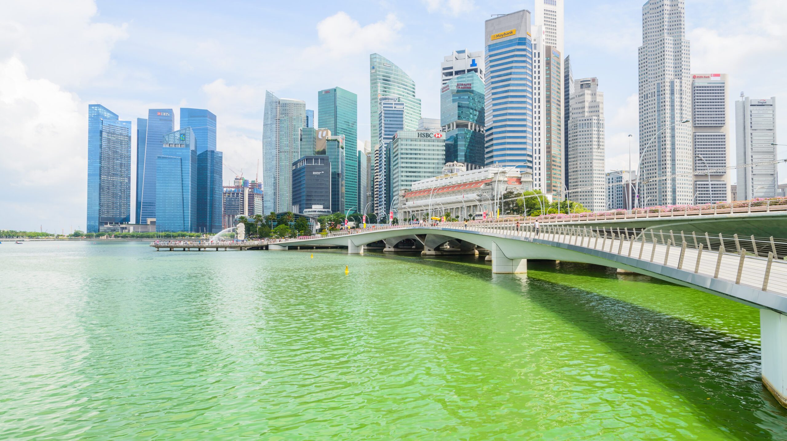Singapore City, Singapore - July 15, 2015: Marina Bay skyline The Marina Bay is a bay near Central Area in of Singapore.